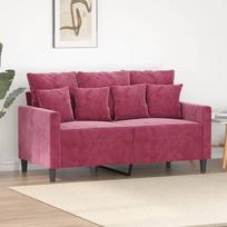 Dvivietė sofa raudonojo vyno spalvos 120cm aksomas