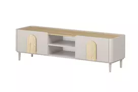 Tv Set Amilio 170 Cm - Cashmere / Oiled Oak / Light Oak Handles / Cashmere Legs