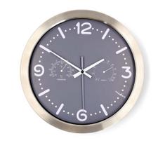 Nedis CLWA5226SS - sieninis laikrodis su termometru ir higrometru, skersmuo 30,5 cm, 1xAA, nerūdijančio plieno
