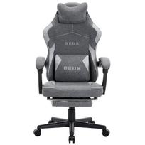 Žaidimų kėdė DEUS Edge Dark Gray, audinys, su pakoju