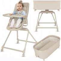Maitinimo kėdutė 3in1 (gultukas + lovytė) 0–36 mėn., 360° pasukama Lionelo Maddie Set Beige