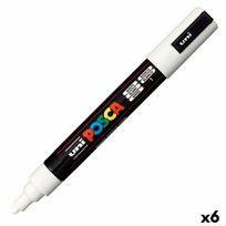 Felt-tip rašikliai POSCA PC-5M Balti (6 vnt.)