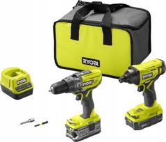 Zestaw narzędzi Ryobi Tool set Ryobi ONE+ R18PDID2-252S 1x2.0Ah, 1x5.0Ah | 5133004723 | 4892210185457