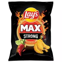 Čili pipirų ir žaliųjų citrinų skonio bulvių traškučiai LAY'S MAX STRONG, 250 g