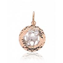 Auksinis pakabukas Zodiakas. Metalas: Raudonas/Baltas Auksas. Praba: 585°