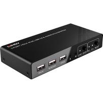 Lindy 2 Port KVM Switch HDMI 4K60, USB 2.0 & Audio Schaltet zwischen 2 HDMI PCs von einer einzigen Konsole (Tastatur, Maus, Monitor) aus um (32809)