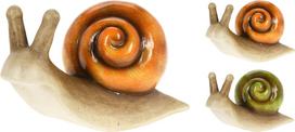 Sodo dekoracija SRAIGĖ, 2 skirtingos sp. (oranžinė, žalia), 22,5 x 10,5 x 12,6 cm.