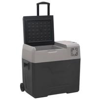 Šaltdėžė su ratukais ir adapteriu VidaXL, 30l, juoda
