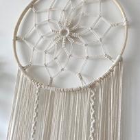 Lubų, sienų dekoro elementai, didelis Macrame svajonių gaudytojas: Boho rankų darbo plunksnų pakabinamas sienos dekoras,