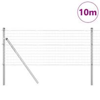vidaXL Tvora su stulpais Sidabro 0,8 x 10 m Plienas ir PVC