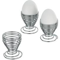 4 vnt. metalinių kiaušinių laikiklių Spiralė - chromuota