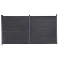 vidaXL Tvoros segmento rinkinys, pilkos spalvos, 353x186cm, WPC