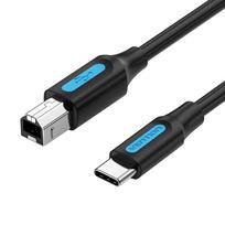 USB 2.0 spausdintuvo kabelis, vyriškas C tipo į vyrišką B tipo, 1 m
