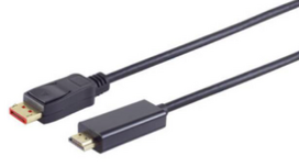 Brackton DisplayPort Male to HDMI Male Cable, 1.0m, Black