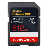 SANDISK SD Extreme Pro 512GB 250/170MB/s C10 UHS U3 V30