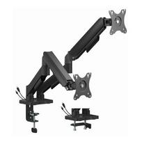Gembird MA-DA2U-01 Adjustable desk 2-display mounting arm with USB ports, 17”-32”, black | MA-DA2U-01 | 8716309135368