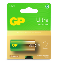 GP - Ultra Alkaline C Batteries, 14AU/LR14, 1.5V, 2-Pack