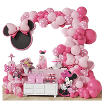 Balionų girliandų rinkinys, Minnie Mouse mini gimtadienio balionai, 111 detalių