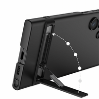 Plonas apsauginis dėklas su stovu, skirtas „Samsung S24 Ultra“, juodas