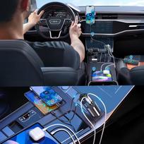 USB C IOS automobilio įkroviklis su ištraukiama jungtimi, 100 W greitas įkrovimas, 80 cm