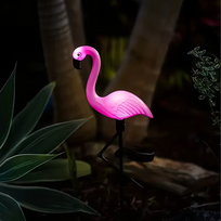 Saulės energija maitinamas sodo šviestuvas, dekoratyvinis flamingas, LED dekoracija, 53 cm
