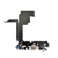 Apple iPhone 15 Pro krovimo lizdo lanksčioji jungtis (White Titanium) (Originalus / Naudotas)