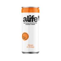 Apelsinų, mangų skonio gazuotas, natūralus energinis gėrimas ALIFE, 0,33l  (skardinėje)