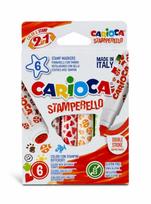 Flomasteriai CARIOCA su antspaudukais, 6 spalvos