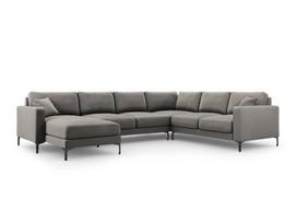 Dešininė kampinė sofa Venus, 6 sėdimos vietos, šviesiai pilka