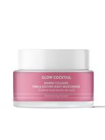 GLOW COCKTAIL LONDON Jūrinio kolageno stangrinamasis ir atkuriamasis naktinis drėkiklis, 50 ml