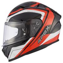 APEX šalmas FI100 Valencia baltas/juodas/raudonas L