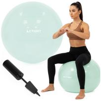 Fitneso kamuolys Pilates ir jogos pratimams su pompa, pipirmėčių spalvos, Actiget® 65 cm