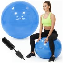 75 cm fitneso kamuolys pilates ir jogos pratimams su pompa, mėlynas