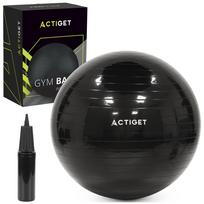 Fitneso kamuolys pilateso ir jogos pratimams su pompa, juodas, 85 cm