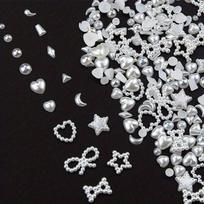 Prašmatnus nagų dailės rinkinys, 100 vnt., įvairių spalvų rožinė, violetinė, balta, įvairių formų, patvarus akrilo ir dervos dizainas, skirtas kūrybingam manikiūrui