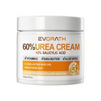 60% karbamido kremas, efektyviai drėkina suskeldėjusias rankas ir pėdas, su vitaminu E, alaviju ir taukmedžio sviestu, greitai įsigeria-100g