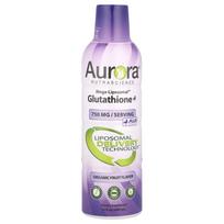 Aurora Nutrascience, Mega-Liposomal™ Glutatione+, su vitaminu C, ekologiškų vaisių skoniu, 750 mg, 16 fl uncijos (480 ml)