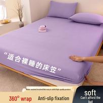 2025 Odai draugiškas medvilninis paklodė su gumyte, skalbtas, šlifuotas, vienspalvis, Vasaros kolekcija - Galimi viengubo ir trijų dalių variantai Single Pillowcase/Pair chaki