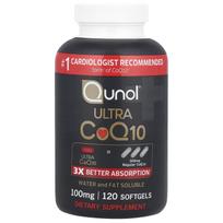 Qunol, Ultra CoQ10, 100 mg, 120 minkštų kapsulių