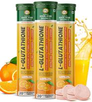 Vlado's Himalayan Organics L Glutathione Effervescent Tablets 1150 Mg Skin Glow Support Supplement 20 Tablets Pack Of 3