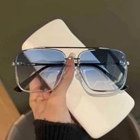 Nauji Gradientiniai Saulės Akiniai Vyrams Madingi Metaliniai Didelio Rėmo Saulės Akiniai Prekės Ženklo Dizainas Prabangūs Lunette De Soleil Homme