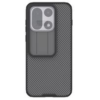 Nillkin dėklas telefonui OnePlus 15 CamShield Pro su slankiu kameros dangteliu, apsauginiu dangteliu iš kieto PC+TPU OnePlus 15 skaidri juoda spalva