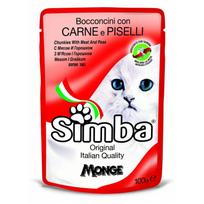 Simba konservuotas pašaras katėms su mėsa ir žirneliais 100g