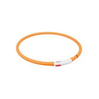 TRIXIE LED antkaklis USB, silikonas, XS-XL 70cm/10mm, oranžinis