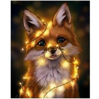 5D „pasidaryk pats“ deimantų tapybos rinkinys Animacinių filmų „Animal Fox“ deimantinis menas, siuvinėjimas cirkonio papuošimais namams 25x30cm