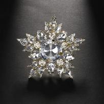 2024 Snowflake Exaggerate Finger Ring Wedding Hand Accessories Elegant Women Round Rhinestone Open Ring Jewelry Bridal