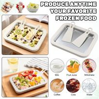 Ruloninio ledų gaminimo aparatas, neelektrinis ledų rulonų gaminimo aparatas, „pasidaryk pats“ jogurto ir sashimi deserto gaminimo priemonė su greitai šaldančiu aušalu, lengva naudoti ir plauti One Size balta