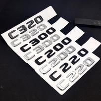 ABS juodo chromo 3D raidės, skirtos automobilio bagažinės ženkleliui B / enz C200 C320 C220 W204 W205 W206 raidžių emblemų lipdukų priedai C200 juoda