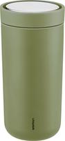 Stelton Terminis puodelis To-Go Click 400 ml, alyvuogių žalia, iš dvigubo perdirbto plieno