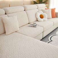 Pliušinis sofos sėdynės užvalkalas svetainei Velvet pagalvėlė elastinga kampinė sofa 1/2/3/4 vietų kietų užvalkalų rinkinys Pillowcase(45x45cm) pilkšvai balta